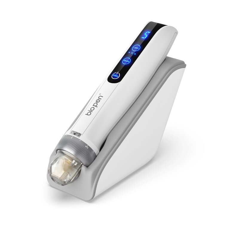 Derma Pen Manufacturer - 2024 New Wireless Bio Pen Q2 EMS LED Blue Red Light 0-1.5mm Factory