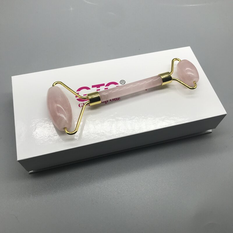 Facial Massage Roller Manufacturer - Handheld Rose Quartz Beauty Jade Roller A+ with Gift Box