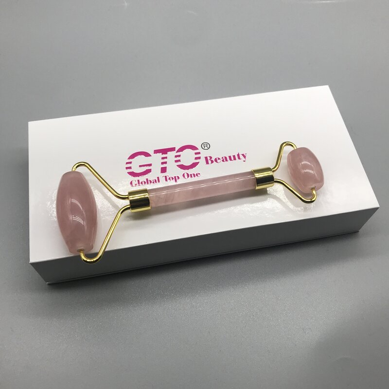 Facial Massage Roller Manufacturer - Handheld Rose Quartz Beauty Jade Roller 3A with Gift Box