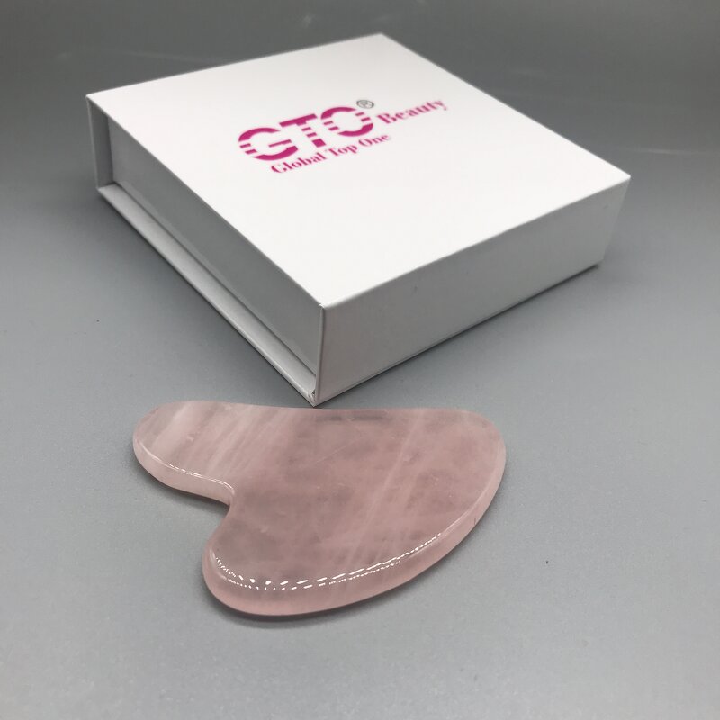 Guasha Stone Massager Manufacturer - Rose Quartz Heart for Face Body & OEM ODM