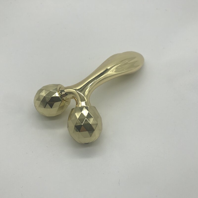 Massage Roller Manufacturer - Metal 3D Gold Color Long Handle