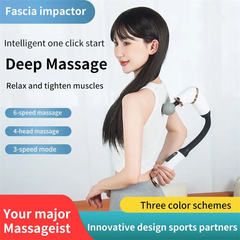 Back Massage Gun - Deep Tissue Extension Handle Arm Leg Pain Relief Men Women