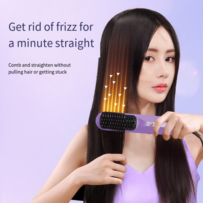 CE Hair Straightening Brush - Wireless Portable Negative Ion Curling Smoothing Tool