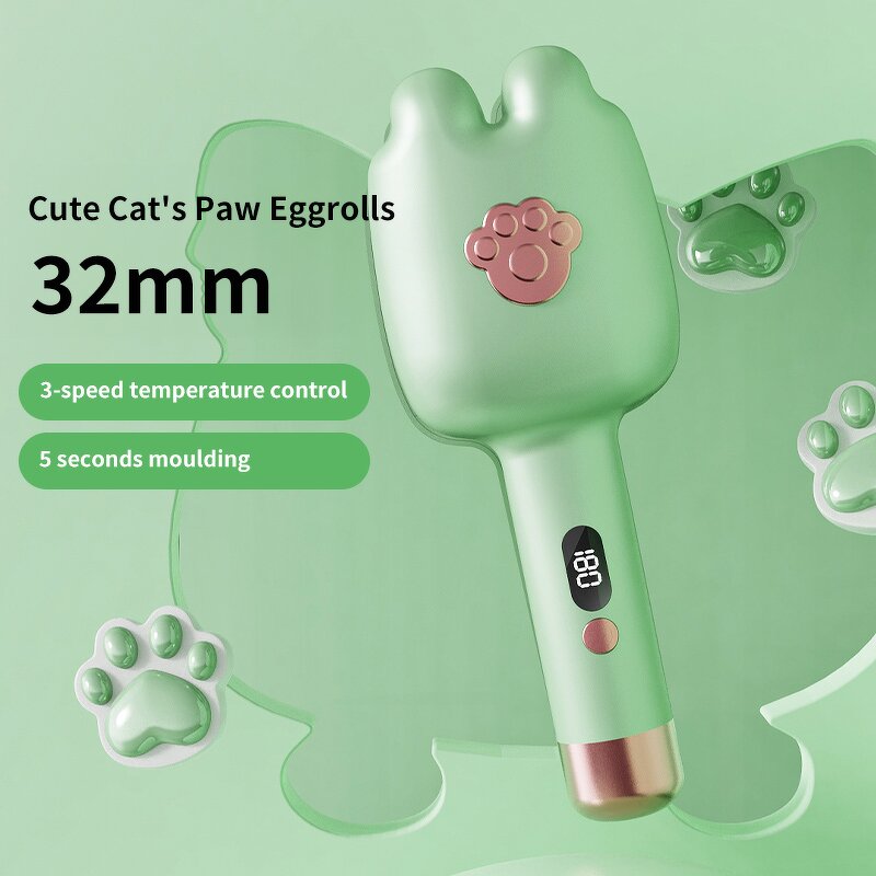 CE Cat Paw Curler - 32mm Mini Portable Cartoon Multi Styler Unique Design Tool