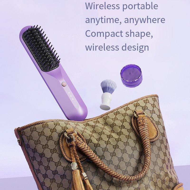 CE Hair Straightening Brush - Wireless Portable Negative Ion Curling Smoothing Tool