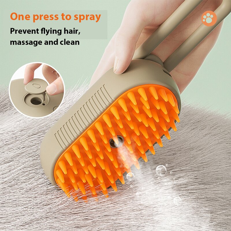 CE Dragon Pet Brush - 3-in-1 Charging Mist Massager De-shedding Steam Cleaner