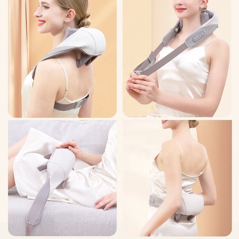 Cordless Trapezius Massager - CE Kneading Back Waist Cervical Shoulder Neck Scarf