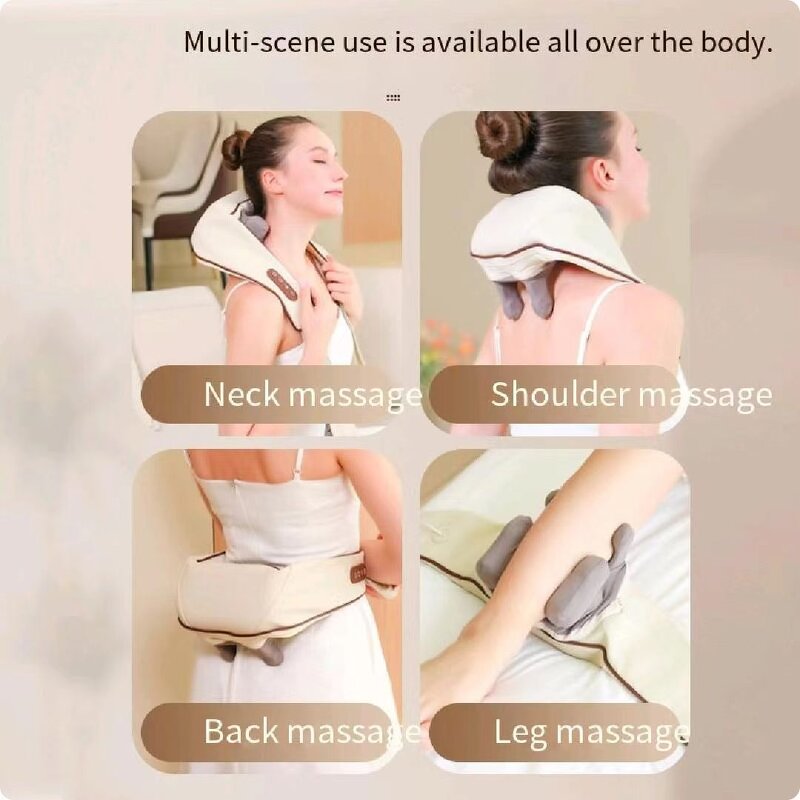 Cordless Trapezius Massager - CE Kneading Back Waist Cervical Shoulder Neck Scarf