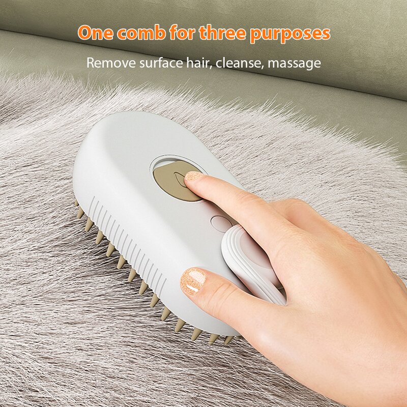 Dragon Pet Grooming Brush - 3-in-1 Charging Mist Massager De-shedding Handle Tool