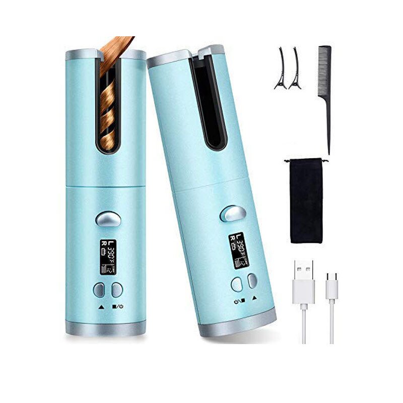 Automatic Hair Curler - Portable Wireless LCD Ceramic Heating Anti-perm Curling Iron