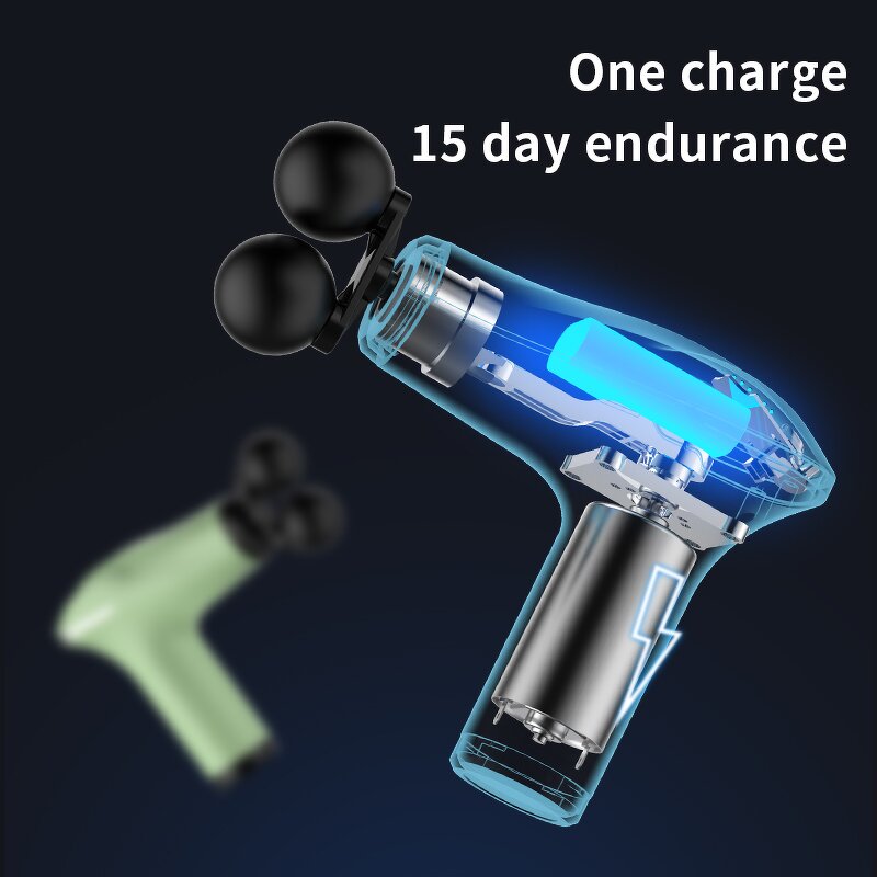 Mini Massage Gun - Cordless Rechargeable Heat Function Head Muscle Relief Tool