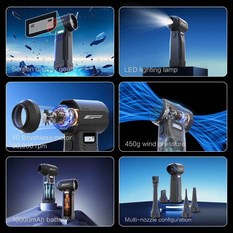 Air Blower Manufacturer - High Pressure DIY Industrial Compressed Air Duster Battery Powered