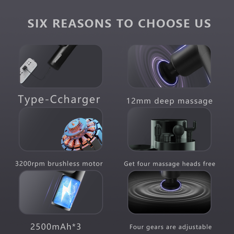 Fascial Gun Manufacturer - CROSSGUN High Quality Pocket Size 6 Speeds 3930 Brushless Motor