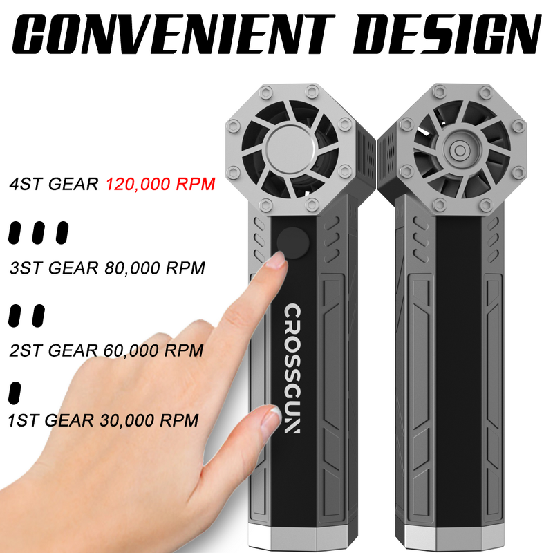 Jet Fan Manufacturer - CROSSGUN Mini Turbo Portable Cordless Electric Blower Durable