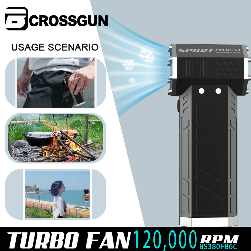 Mini Fan Manufacturer - Crossgun Electric Powerful 130000rpm Vertical Turbine 4 Gear