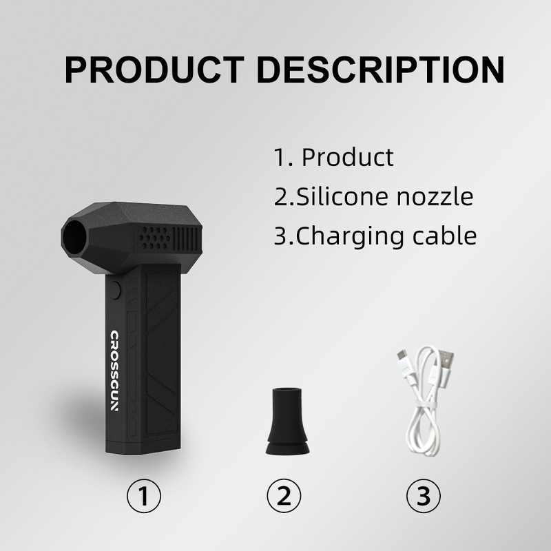 Mini Air Cannon Manufacturer - CROSSGUN Portable 130000rpm Jet Turbo Fan Brushless Motor