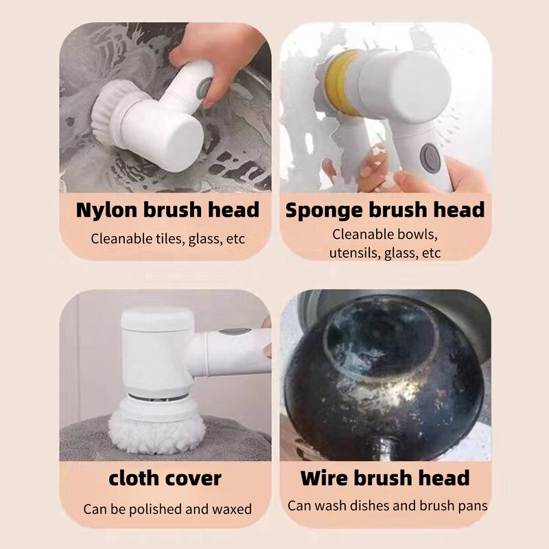 Cleaning Brush Manufacturer - Shifx Kitchen Dishwashing Sink Cleaning Bathroom USB Charging Rotary Washer
