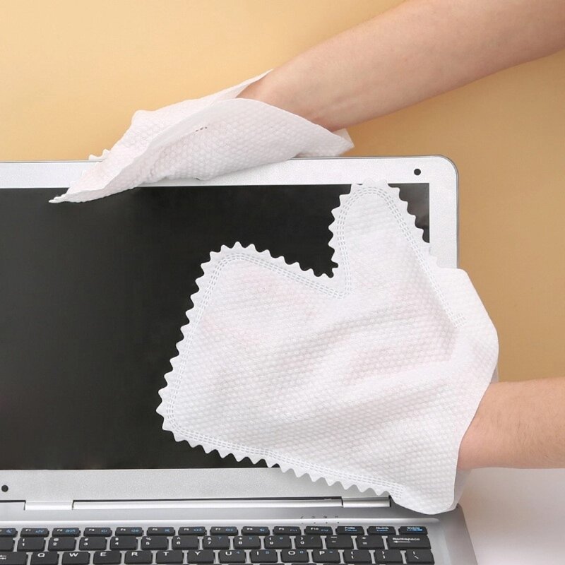Dusting Gloves Manufacturer - DS1461 100Pcs Thicken Dust Wipe Reusable Mitt Microfiber White