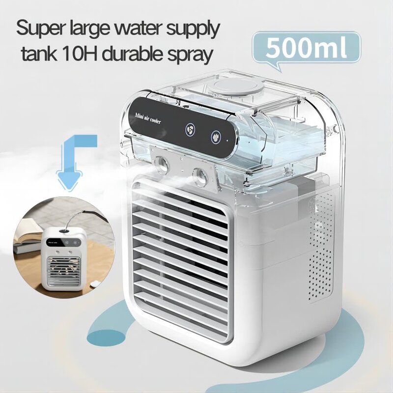 Air Cooler Manufacturer - Rechargeable Evaporative Small Air Conditioner Humidifier Desk Spray Fan