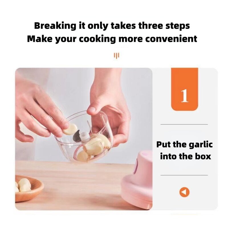 Food Chopper Manufacturer - Fully Automatic Mini Press Intelligent Electric Garlic Machine Wireless 100/250ml