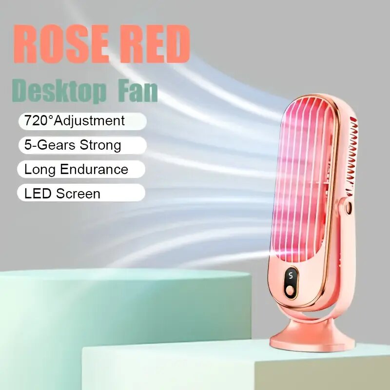 Desktop Fan Manufacturer - 2025 Large Battery Dual Motor Portable 5-speed USB & Hair Dryer Style