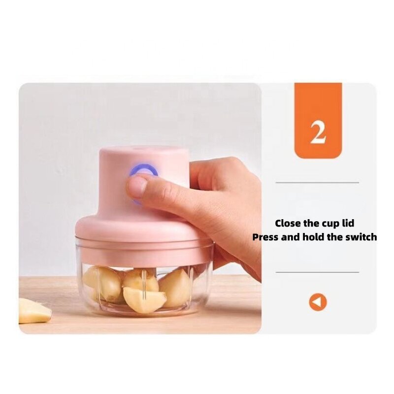 Food Chopper Manufacturer - Fully Automatic Mini Press Intelligent Electric Garlic Machine Wireless 100/250ml