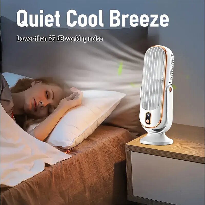 Desktop Fan Manufacturer - 2025 Large Battery Dual Motor Portable 5-speed USB & Hair Dryer Style