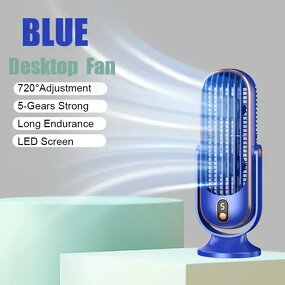 Desktop Fan Manufacturer - 2025 Large Battery Dual Motor Portable 5-speed USB & Hair Dryer Style