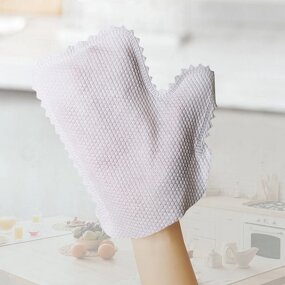 Dusting Gloves Manufacturer - DS1461 100Pcs Thicken Dust Wipe Reusable Mitt Microfiber White