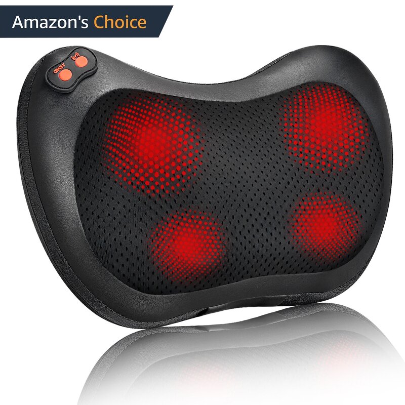 Shiatsu Massage Pillow - Electronic Kneading Heat Portable Back Neck Leg Tool