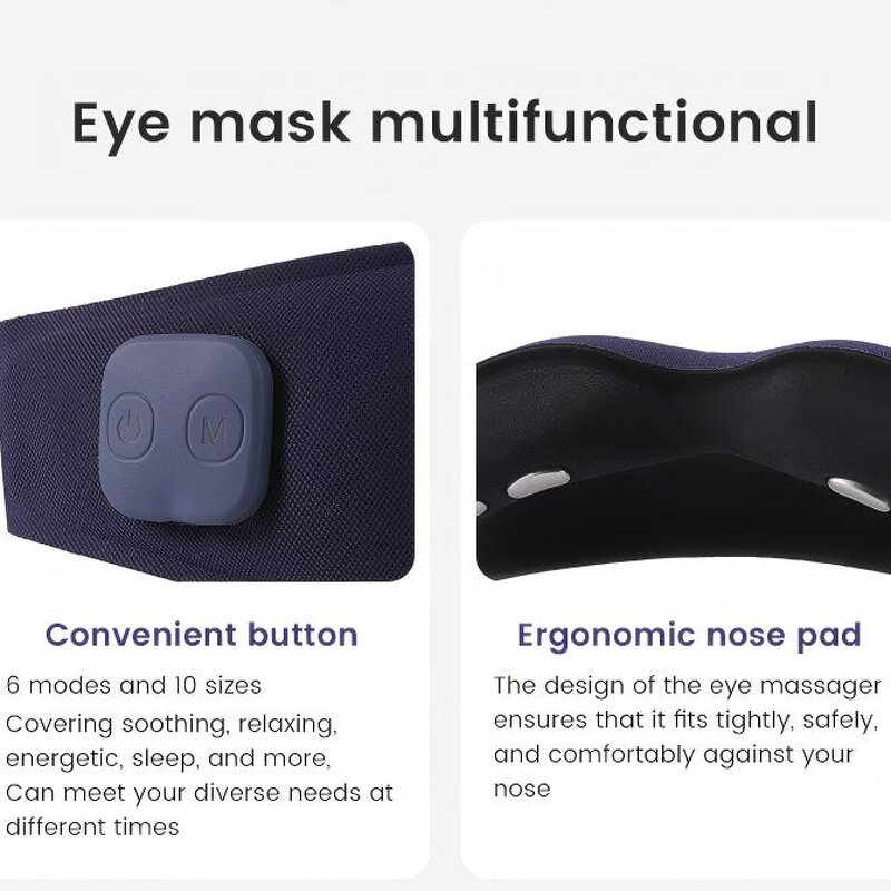 Microcurrent Eye Mask - 110g Spandex 1000mAh Graphene Heating Eye Care Tool