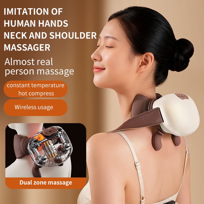 Neck Shoulder Massager - 2026 Trending Bionic Finger Heated Pain Relief Tool