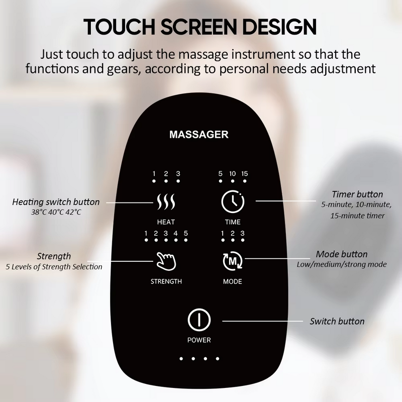 Electric Hand Massager - Portable Acupressure Vibrating Rechargeable Heat Compression