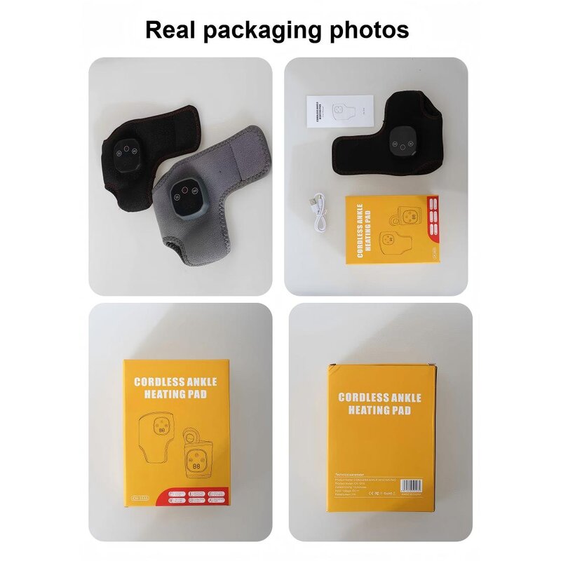 Foot Ankle Massager - Portable Hot Compress Vibration USB Rechargeable Strap