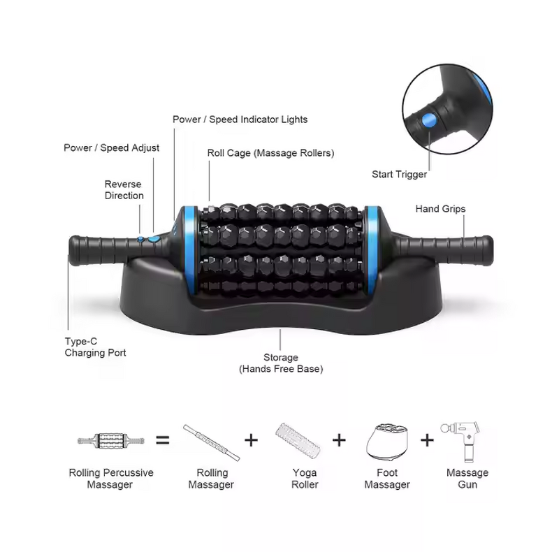 Percussive Massage Gun - Portable Gym Rechargeable Body Muscle Relax Tool