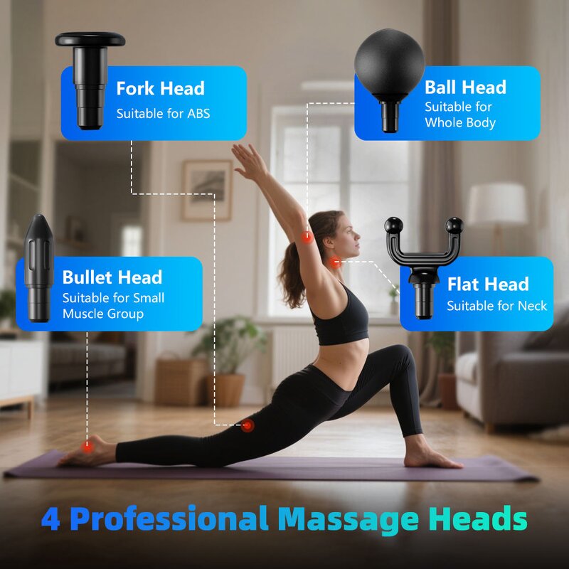 Fascia Massage Gun - Intelligent Cordless Brushless Foldable Telescopic Hammer