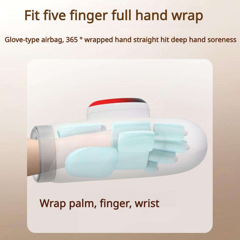 Wireless Hand Massager - Heating Air Compression Palm Gloves Arthritis Relief