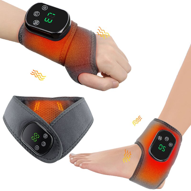 Foot Massager - USB Rechargeable 6-Level Hot Compress Vibration Ankle Belt