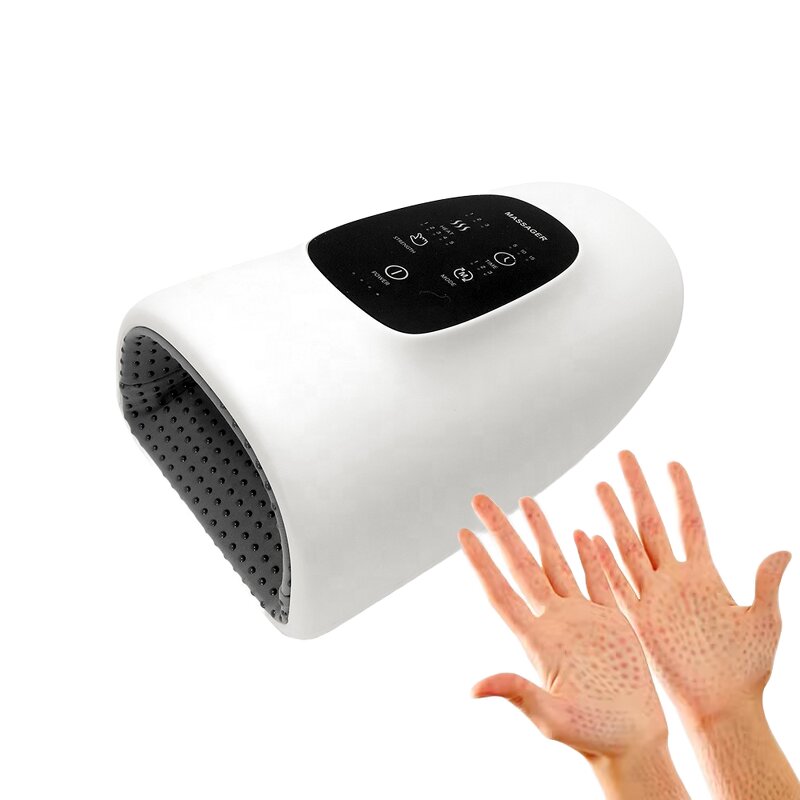 Electric Hand Massager - Portable Acupressure Vibrating Rechargeable Heat Compression
