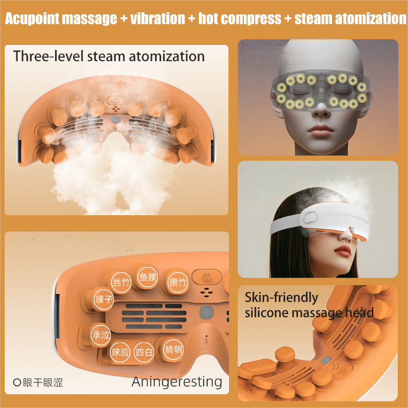 3D Eye Massager - Hot Selling Smart Heated Vibrator Atomization Spray Instrument