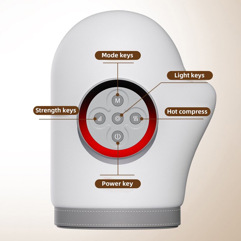 Airbag Hand Massager - ABS Shell Cordless Hot Compress Finger Joint Relief Tool