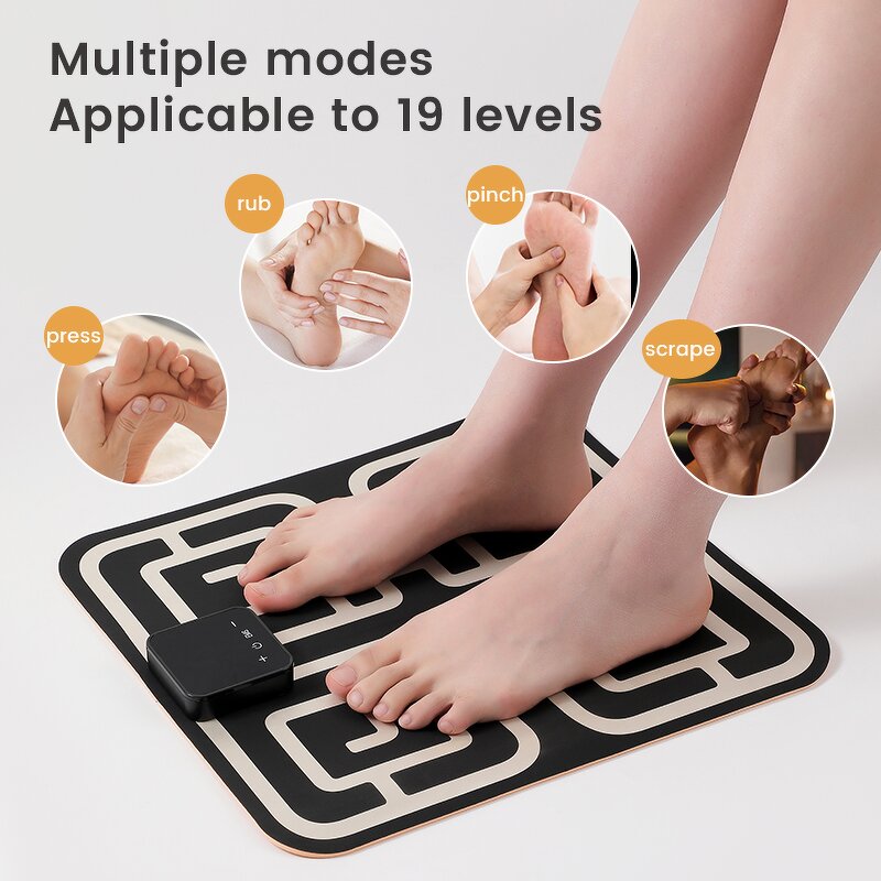 Foot Pad Massager - Portable Microcurrent Pulse Meridian Acupoint Vibrating Tool