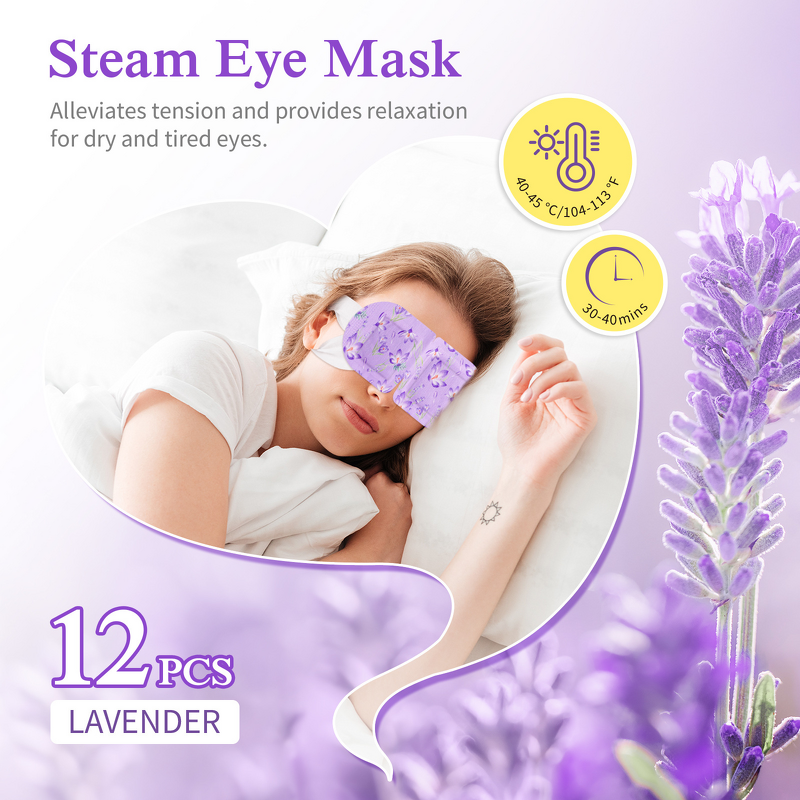 Steam Eye Mask - Custom Cotton Hot Elastic Strap Improved Sleep Promotion Tool