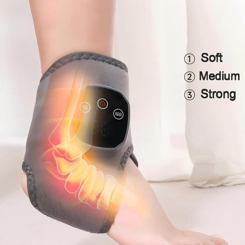 Foot Massager - USB Rechargeable 6-Level Hot Compress Vibration Ankle Belt