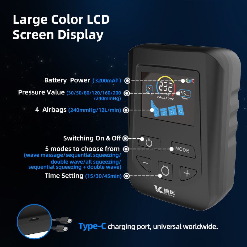 Leg Massage Boots - Sports Recovery Air Compression Blood Circulation Therapy