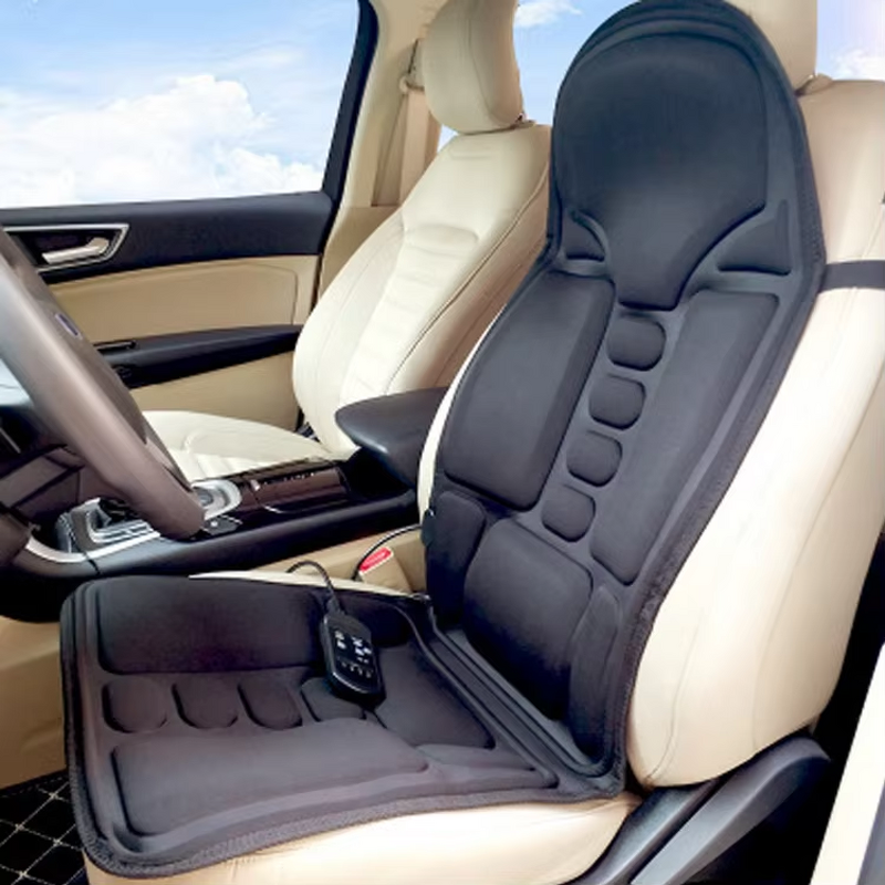 Waist Massage Cushion - Portable Leather Home Vibration Heating Therapy Pad