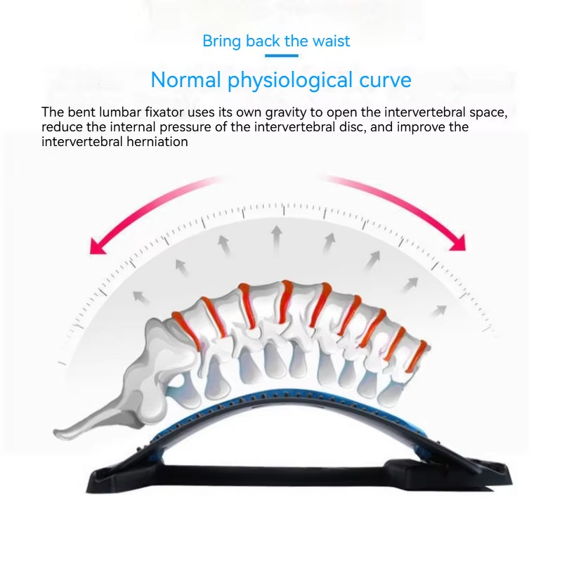 Back Massager - Lumbar Traction Pain Relief Therapy Device Tool