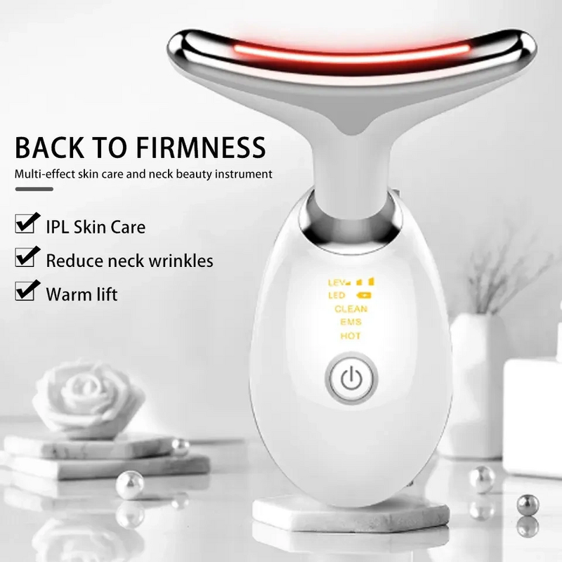 Facial Massager Manufacturer - EMS Neck Lifting with Hot Compress & Light Therapy Anti-Wrinkle