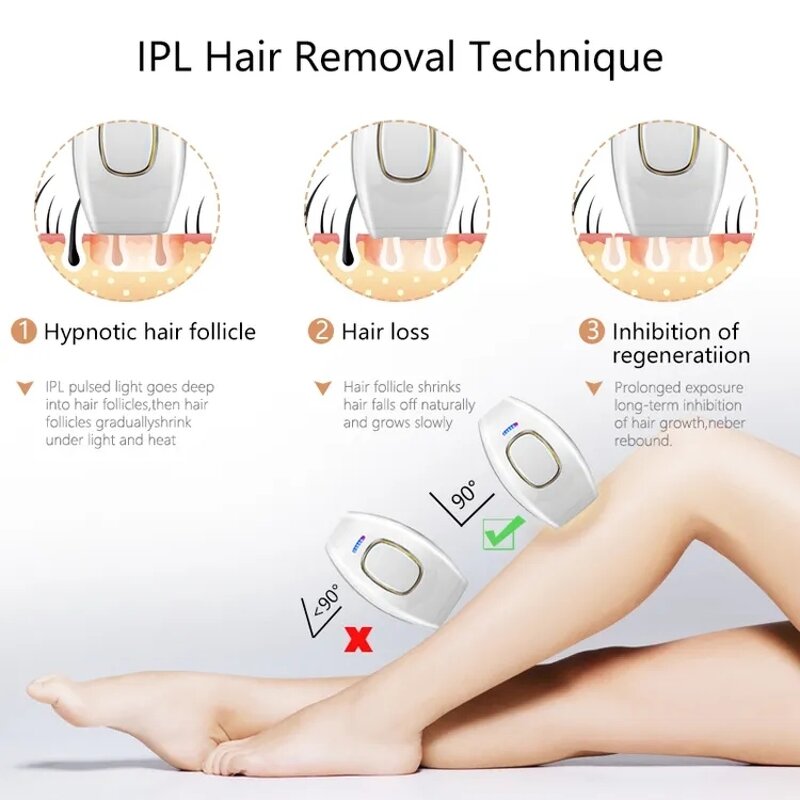 IPL Hair Removal Machine Manufacturer - Women's Portable Handheld ABS Pulsed Light for Body Legs