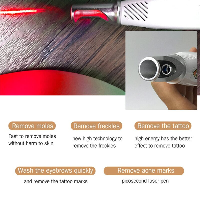 Laser Pen Manufacturer - Portable Handheld Tattoo & Acne Removal Pico for Face Body US Plug